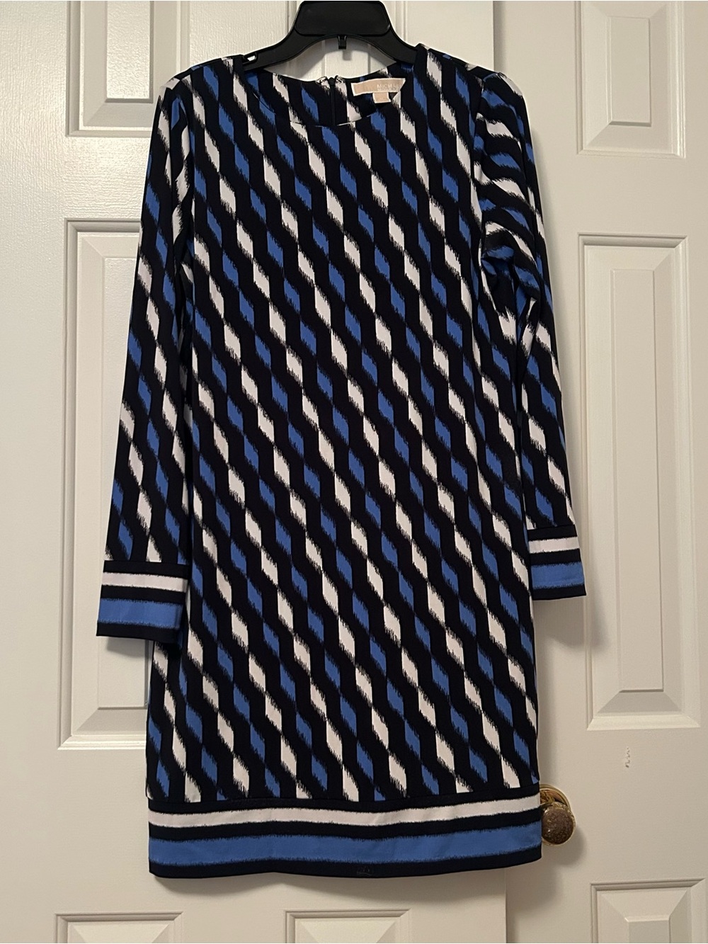 Michael Kors Women's Long Sleeve Geometric Knee-Length Sheath Dress Size Medium